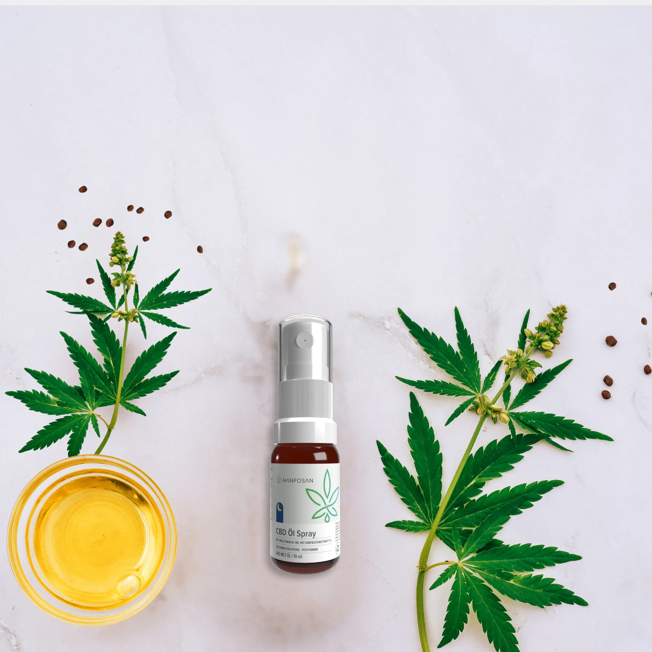 CBD Öl Spray mit Melatonin mit Pipette 